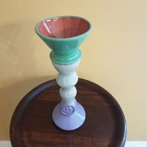 Vintage Butter + Toast Ceramics Purple/Green Tall Vase
